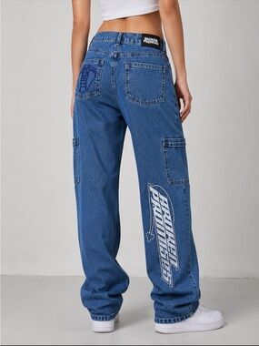 Broken Promises Cobra Cargo Jeans Size 4 Graphic Denim Streetwear Y2K